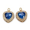 Brass Micro Pave Cubic Zirconia Pendants KK-G404-B-01R-G-2