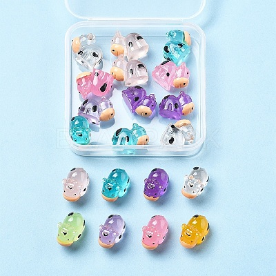 20Pcs Translucent Resin Cute Cow Ornament RESI-FS0002-11-1