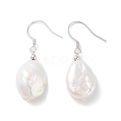 Natural Pearl Dangle Earrings for Women EJEW-C082-10B-P-1