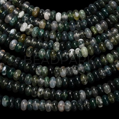 Natural Moss Agate Beads Strands G-L635-A27-4x2mm-1