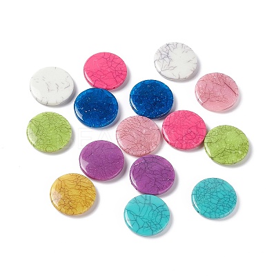 Crackle Opaque Acrylic Beads OACR-C006-09-1