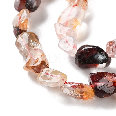 Natural Hematoid Quartz/Ferruginous Quartz Beads Strands G-P497-01C-01-1