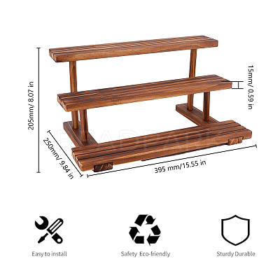 3-Tier Wooden Jewelry Organizer Display Risers ODIS-WH0058-18A-1