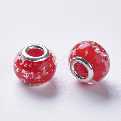 Handmade Luminous Lampwork European Beads LAMP-S193-009B-1