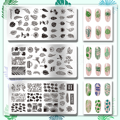 Stainless Steel DIY Nail Art Templates MRMJ-WH0092-052-1