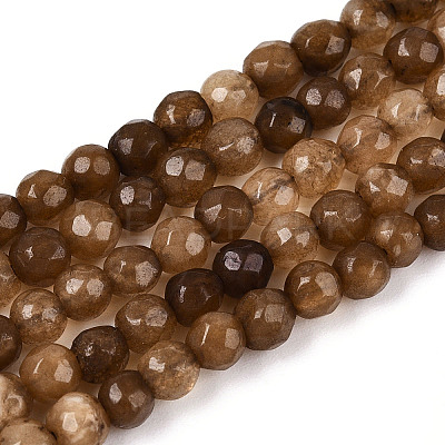 Dyed Natural White Jade Beads Strands G-T139-4mm-60-14-1