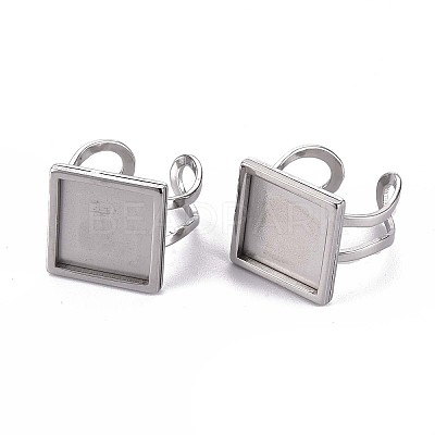 Non-Tarnish 201 Stainless Steel Cuff Pad Ring Settings X-STAS-S080-041C-P-1