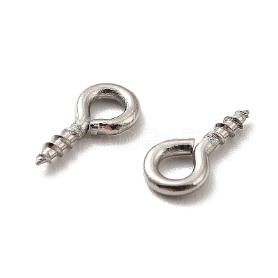 Non-Tarnish 304 Stainless Steel Screw Eye Pin Peg Bails X-STAS-E044-07P-01-1