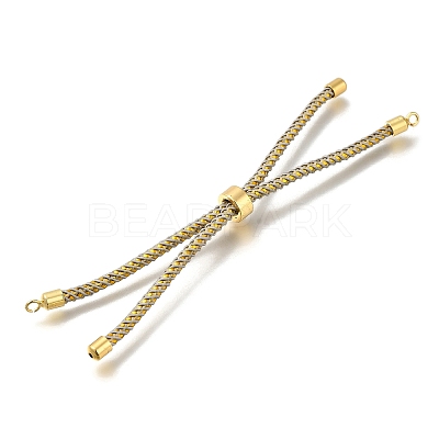 Braided Cotton Cord Slider Bracelet Making MAK-R001-01G-19-1