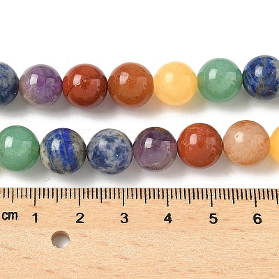 Chakra Natural Mixed Gemstone Beads Strands G-P574-A03-10mm-1