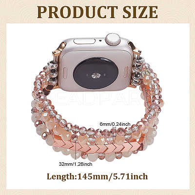 1Pc Fashion Non-Magnetic Synthetic Hematite Stretch Strap Connector Watch Band DIY-ME0001-49-1