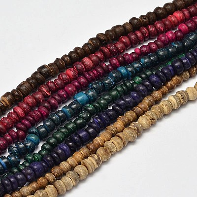 Natural Coconut Rondelle Bead Strands COCB-O002-01-1