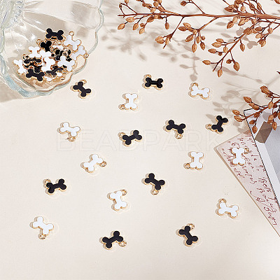 40Pcs 2 Colors Bone Alloy Charms ENAM-AR0001-82-1