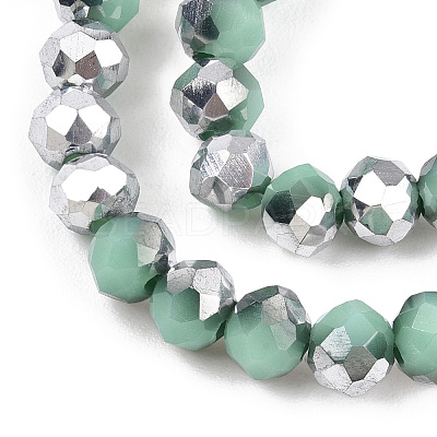 Electroplate Opaque Glass Beads Strands EGLA-A034-P4mm-M13A-1