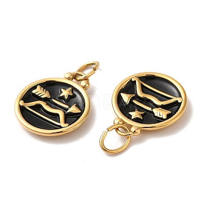 Ion Plating(IP) 304 Stainless Steel Enamel Pendants STAS-A080-43G-11-1