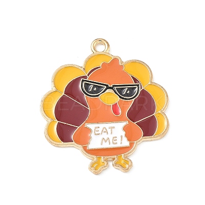 Thanksgiving Day Alloy Enamel Pendants ENAM-I076-01G-04-1