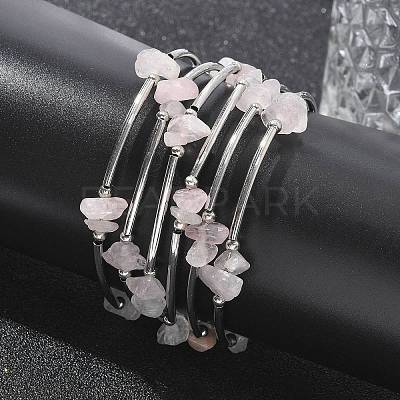 Gemstone Chip Warp Bracelets X-BJEW-JB01517-01-1