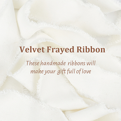 10 Yards Velvet Frayed Ribbon SRIB-WH0011-226A-1