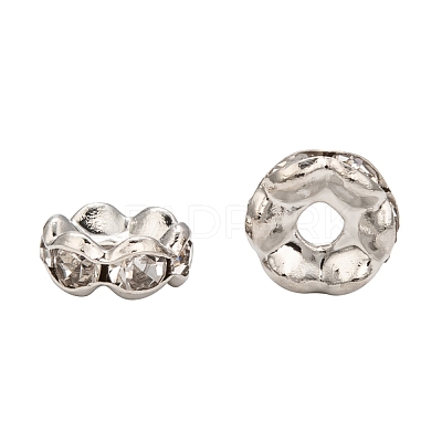 Brass Grade A Crystal Rhinestone Spacer Beads RB-A006-6MM-N-1