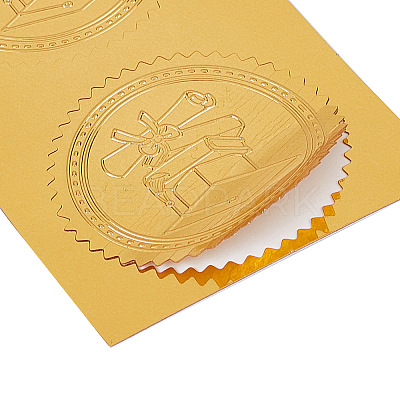 Plastic Self Adhesive Gold Foil Embossed Stickers DIY-WH0211-058-1