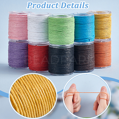 10 Rolls 10 Colors Waxed Nylon Cord DIY-WH0656-17B-1