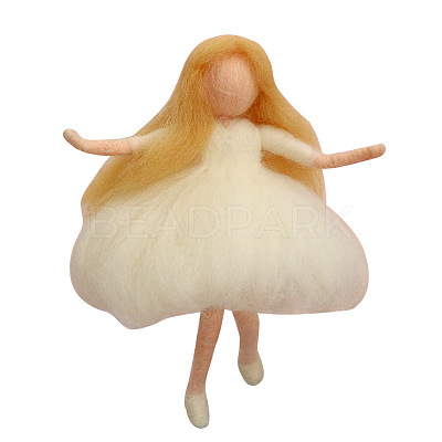 Fairy Wool Felt Needle Felting Kit with Instructions DOLL-PW0004-08-1
