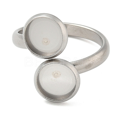 304 Stainless Steel Cuff Rings Components STAS-K279-02A-P-1