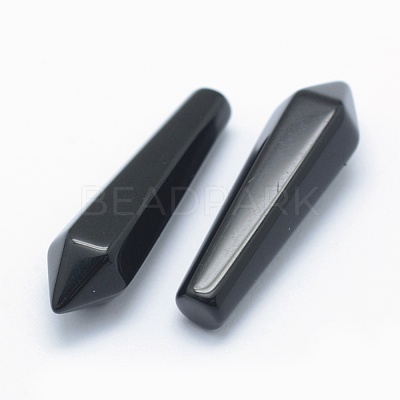 Natural Obsidian Pointed Beads X-G-E490-C17-1