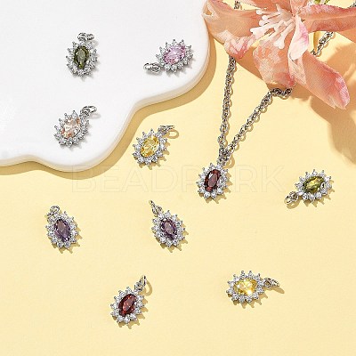 SHEGRACE Brass Micro Pave Cubic Zirconia Pendants XGRQ2O432-446P-1