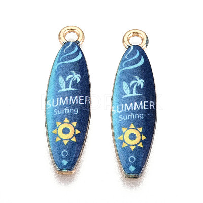 Alloy Enamel Pendants ENAM-T022-40KCG-03-1