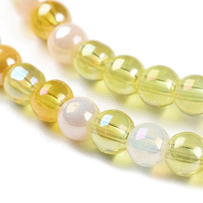 Transperant Electroplate Glass Beads Strands X-GLAA-P056-4mm-B01-1