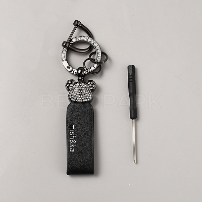 Bear PU Leather Pendant Keychain KEYC-WH20002-03-1