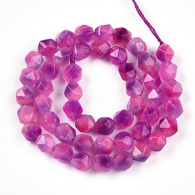 Dyed Natural White Jade Beads Strands G-T139-8mm-45M-1