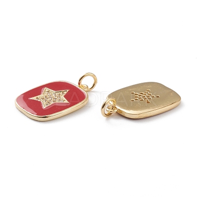 Brass Micro Pave Clear Cubic Zirconia Pendants ZIRC-Z008-09G-1