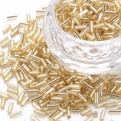 Plated Glass Bugle Beads SEED-S046-01A-22-1
