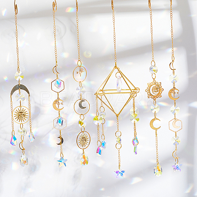 DIY Sun Moon Hanging Suncatcher Making Kits DIY-SC0031-23-1