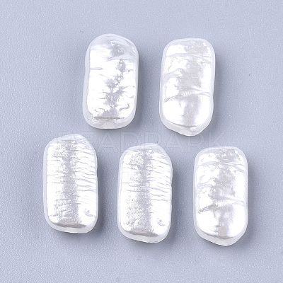 ABS Plastic Imitation Pearl Beads X-OACR-T017-16-1