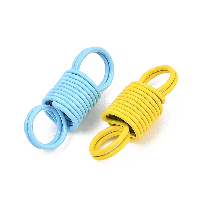 Spray Painted Iron Spring Double-hole Connector Charms FIND-C091-02-1