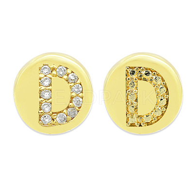 Brass Micro Pave Clear Cubic Zirconia Beads KK-T030-LA843-DX3-1