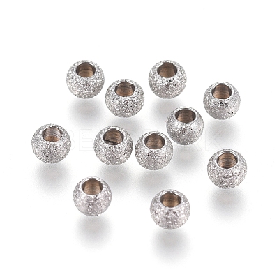 Non-Tarnish 304 Stainless Steel Textured Spacer Beads X-STAS-P108-04P-A-1