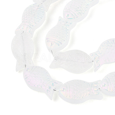 Frosted Glass Beads Strands X-GLAA-T023-40C-09-1