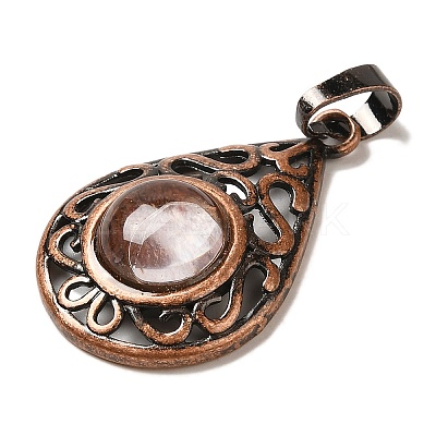 Cherry Quartz Glass Pendants G-H065-02R-18-1