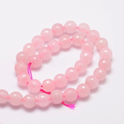 Dyed Natural White Jade Round Beads Strands X-G-E313-8mm-02-1