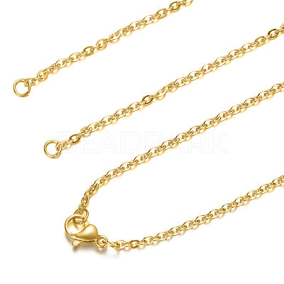304 Stainless Steel Cable Chain Necklace Making STAS-T040-PJ208-2-46-1