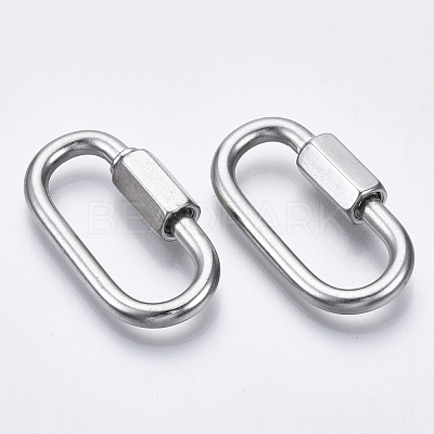 Non-Tarnish 304 Stainless Steel Screw Carabiner Lock Charms X-STAS-N087-25A-01-1