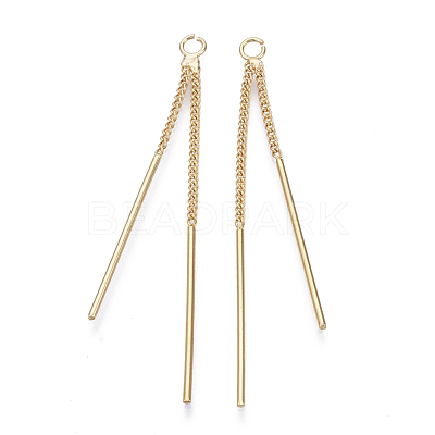 Brass Chain Tassel Big Pendants KK-N231-67-NF-1