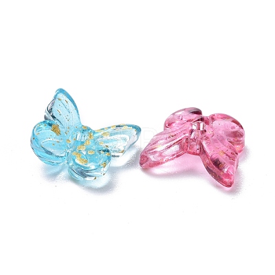 Transparent Spray Painted Glass Charms GLAA-T016-22-1