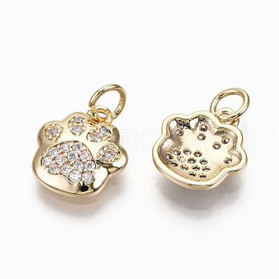 Brass Micro Pave Clear Cubic Zirconia Charms RJEW-T063-38G-NF-1