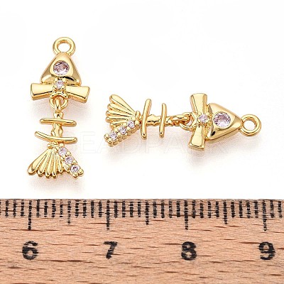 Brass Micro Pave Cubic Zirconia Pendants X1-KK-N263-80G-1