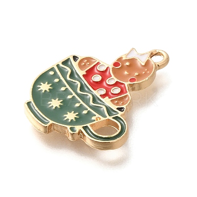 Christmas Theme Alloy Enamel Pendants LS-ENAM-Q509-02KCG-16-1
